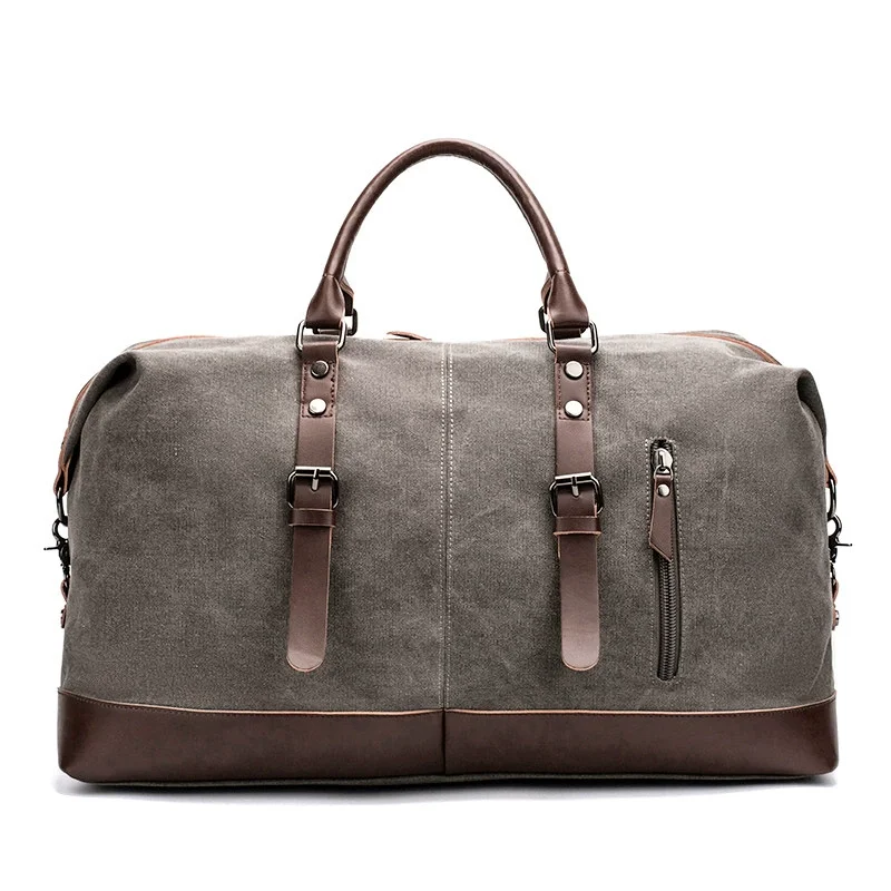 Hot Pick Vintage Waxed Canvas Leather Duffle Bag Large-capacity Weekender Bag for Travel Camping & Gym Use bag