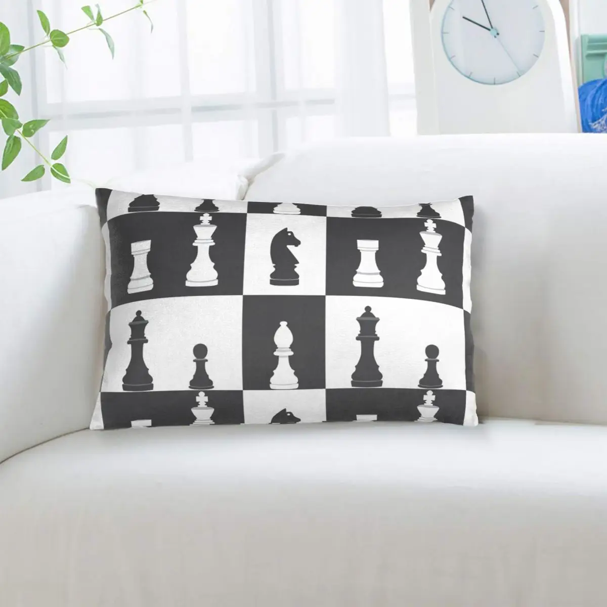 Chess Pieces On Board Rectangle Pillowcase Cushion Cover Decor Bedroom Bed Home Comfort Throw Pillow