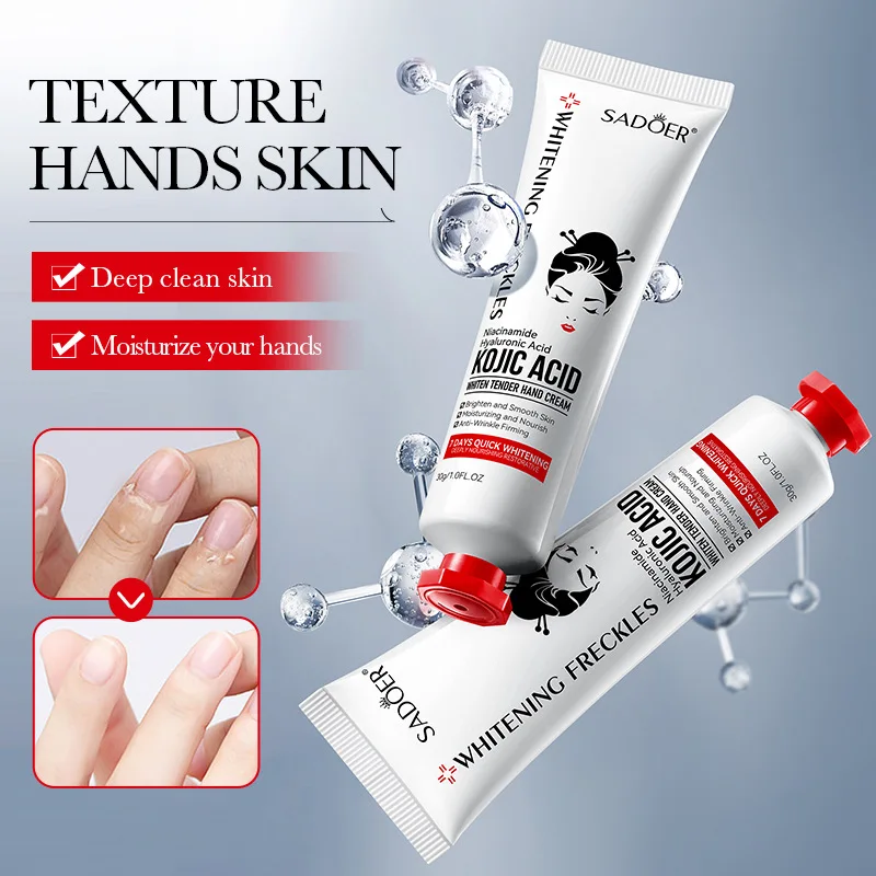 1pcs SADOER Kojic Acid Hand Cream Moisturizing Handcream Nourishing Brightening Hydrating Hands skincare Creams Products