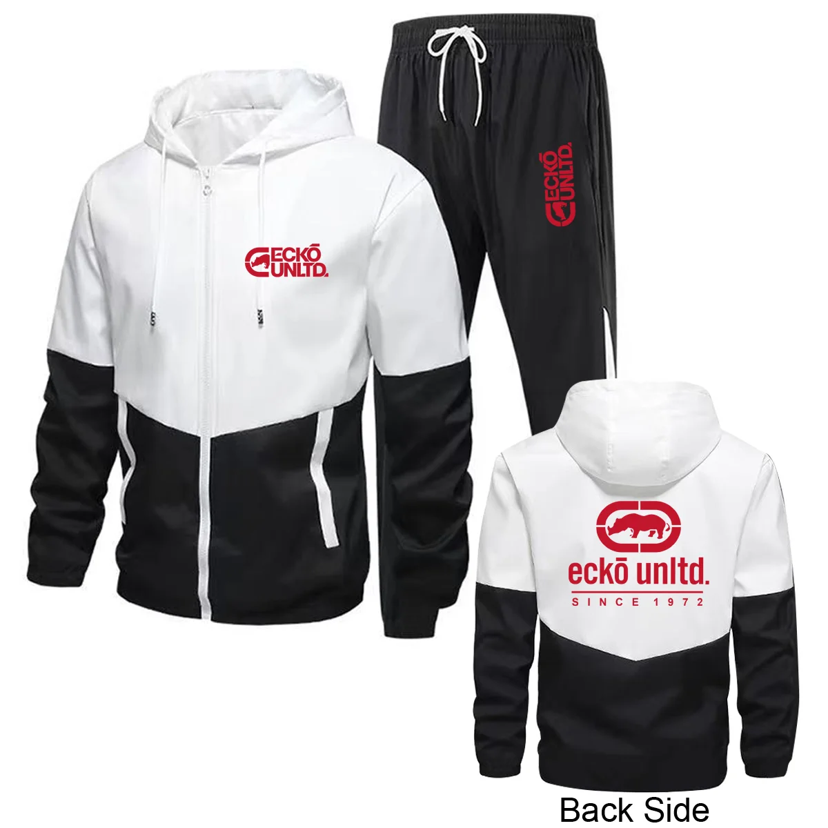 Conjunto deportivo para hombre de la marca Ecko Unltd, con el logotipo de Rhino, ideal para actividades al aire libre: sudadera con capucha y pantalones, combinación casual para primavera y otoño, estilo hip hop, chaqueta y ropa urbana.