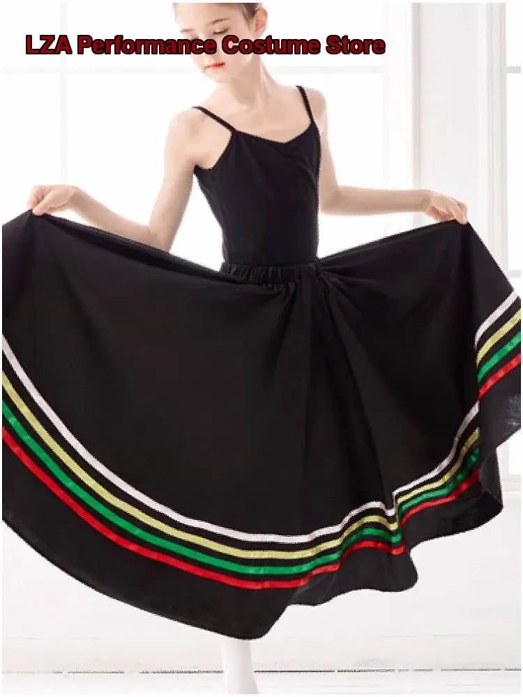 Chen Ting Style Characteristic Dress Children's Royal Academy Dance Practice Tutu Folk Dance Long Skirt Kids