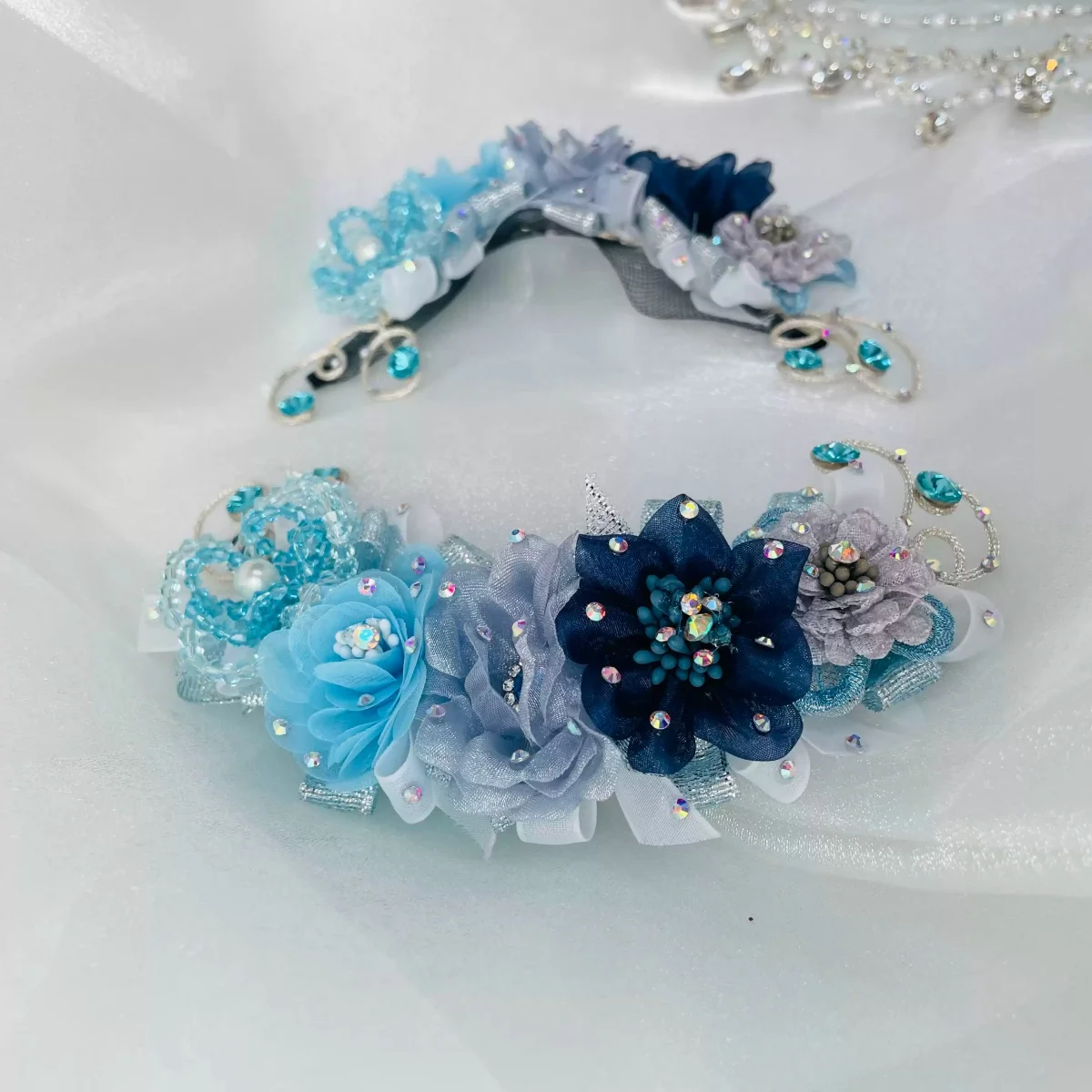Ballet Headwear Variations Unable to Stop Daughter Blue Wreath Ballet Side Facing Flowers
