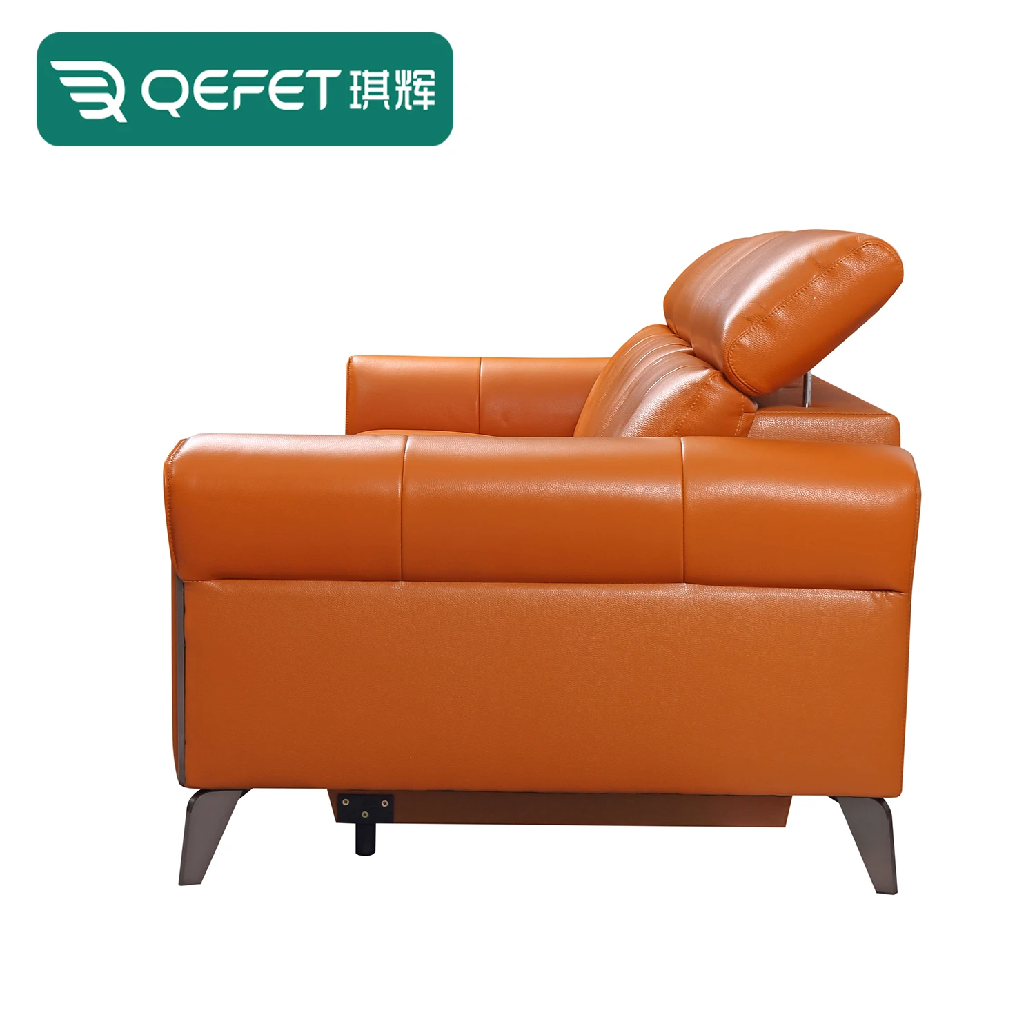 مسند رأس حديث من الجلد الطبيعي قابل للتعديل كرسي أريكة بمقعد واحد لكبار السن مع محركين لغرفة المعيشة المنزلية #3