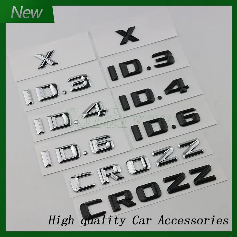 

Gloss Black Letters Numbers Emblem ID4 ID6 GTX for Tailgate Emblem Letters Sticker Car Trunk Rear Logo Sticker