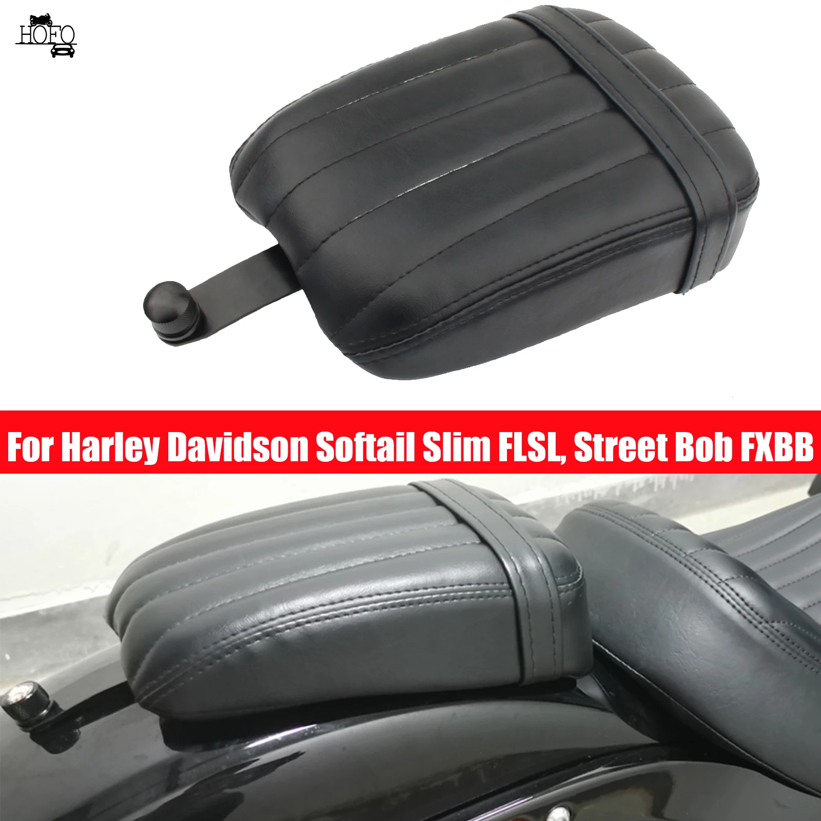 

Motorcycle Rear Passenger Pillion Seat Cafe Racer Bobber Saddle For Harley Davidson Softail Slim FLSL, Street Bob FXBB