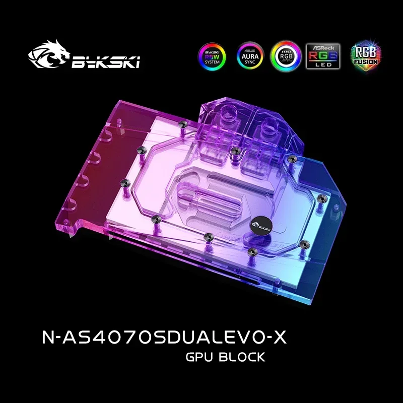 Bykski Blocco GPU da utilizzare per ASUS Dual RTX 4070 SUPER EVO Scheda video grafica da 12 GB Raffreddamento ad acqua/Radiatore N-AS4070SDUALEVO-X