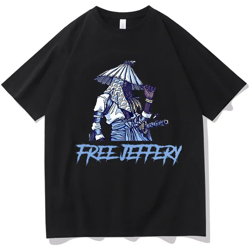 Free Jeffery - Free Young Thug  T Shirt 2023 Fans Short Sleeve O-neck 100% Cotton Unisex T-shirts EU Size Summer Fashion Clothes