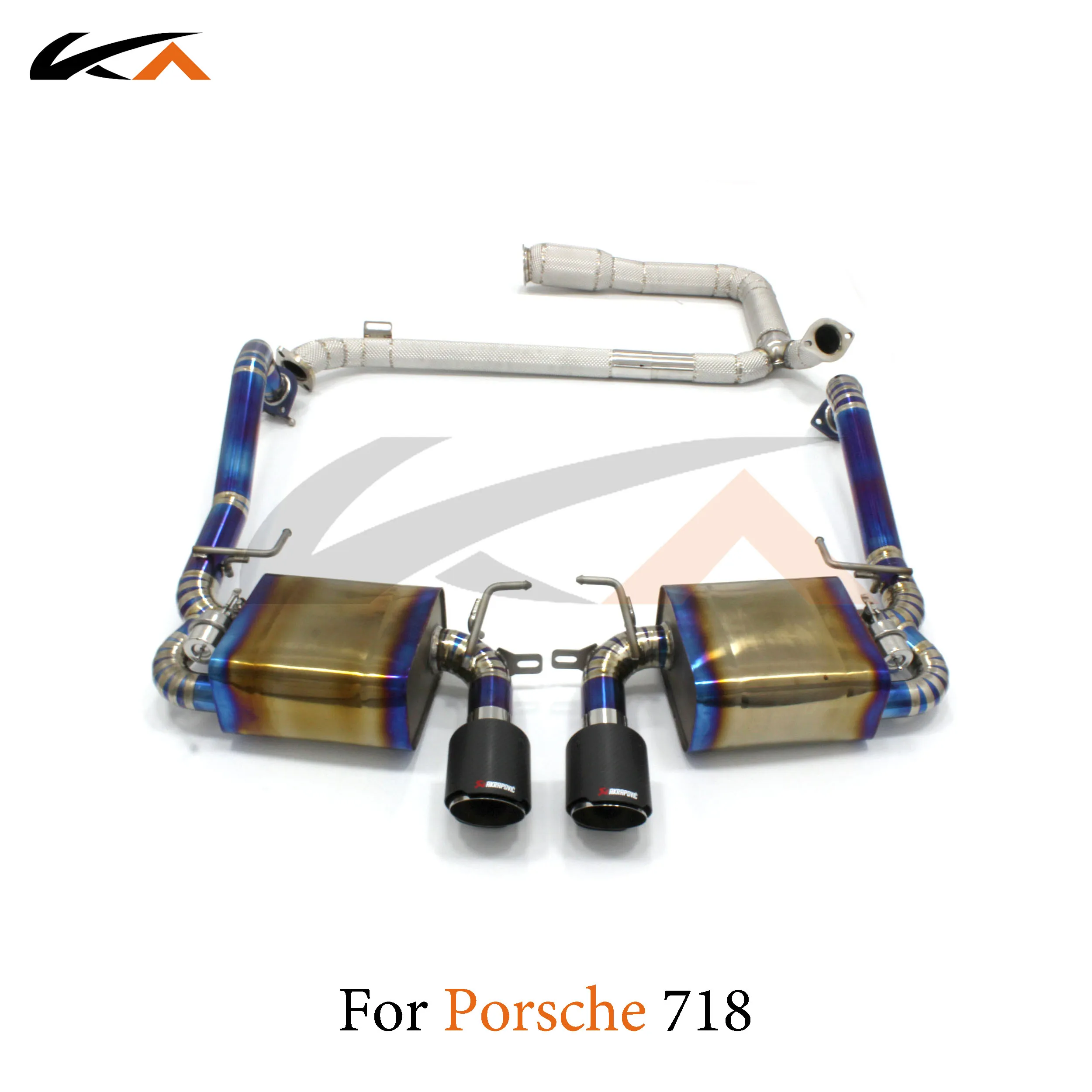 

KA Tuning exhaust system titanium catback and downpipe for Porsche 718 rear section performance parts muffler valve heat shield