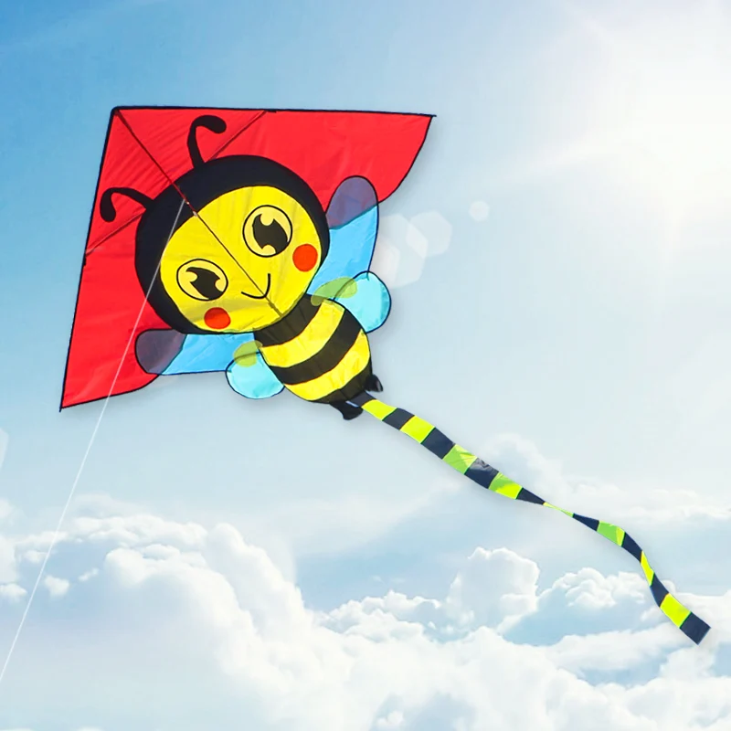 Paradise Bird 1,8 m kleiner Bieneendrachen mit 100 m Grifflinie und 2,9 m Schwanz, Outdoor-Spaßspielzeug für Kinder, Tierdrachen, Insektendrachen