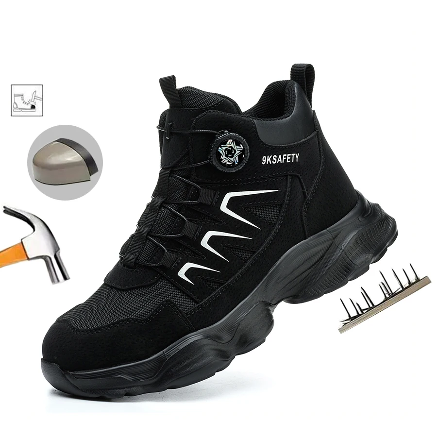 

Мужские защитные ботинки со стальным носком, нескользящие, удобные, неразрушимые, с защитой от проколов