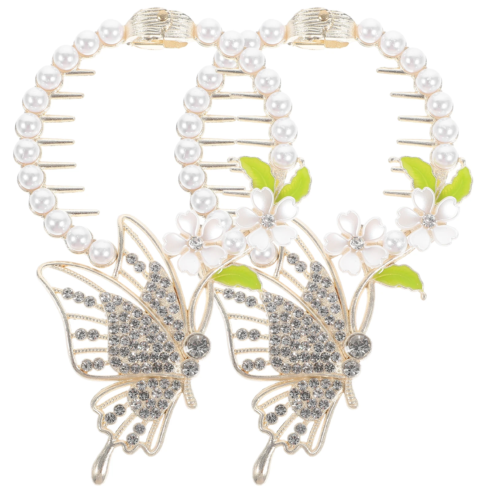 

2Pcs Flower Hair Clips for Girls Women Cute Ponytail Holders Thin Thick Hair Everyday Accessories
