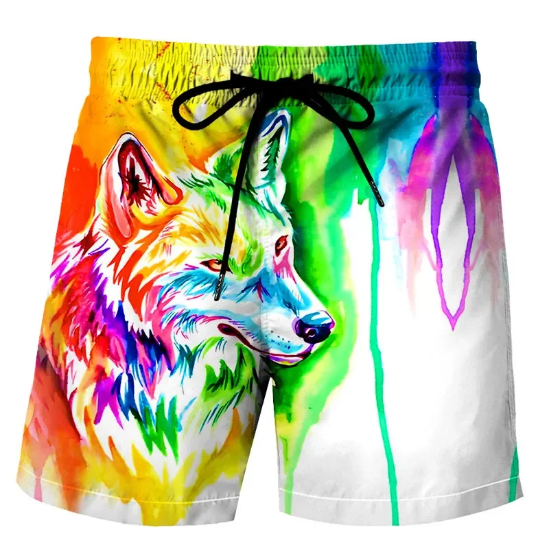 

Fashion fierce wolf Hawaiian casual printed shirt printed men's 3D shirt beach 3D printed Harajuku hip hop shirt