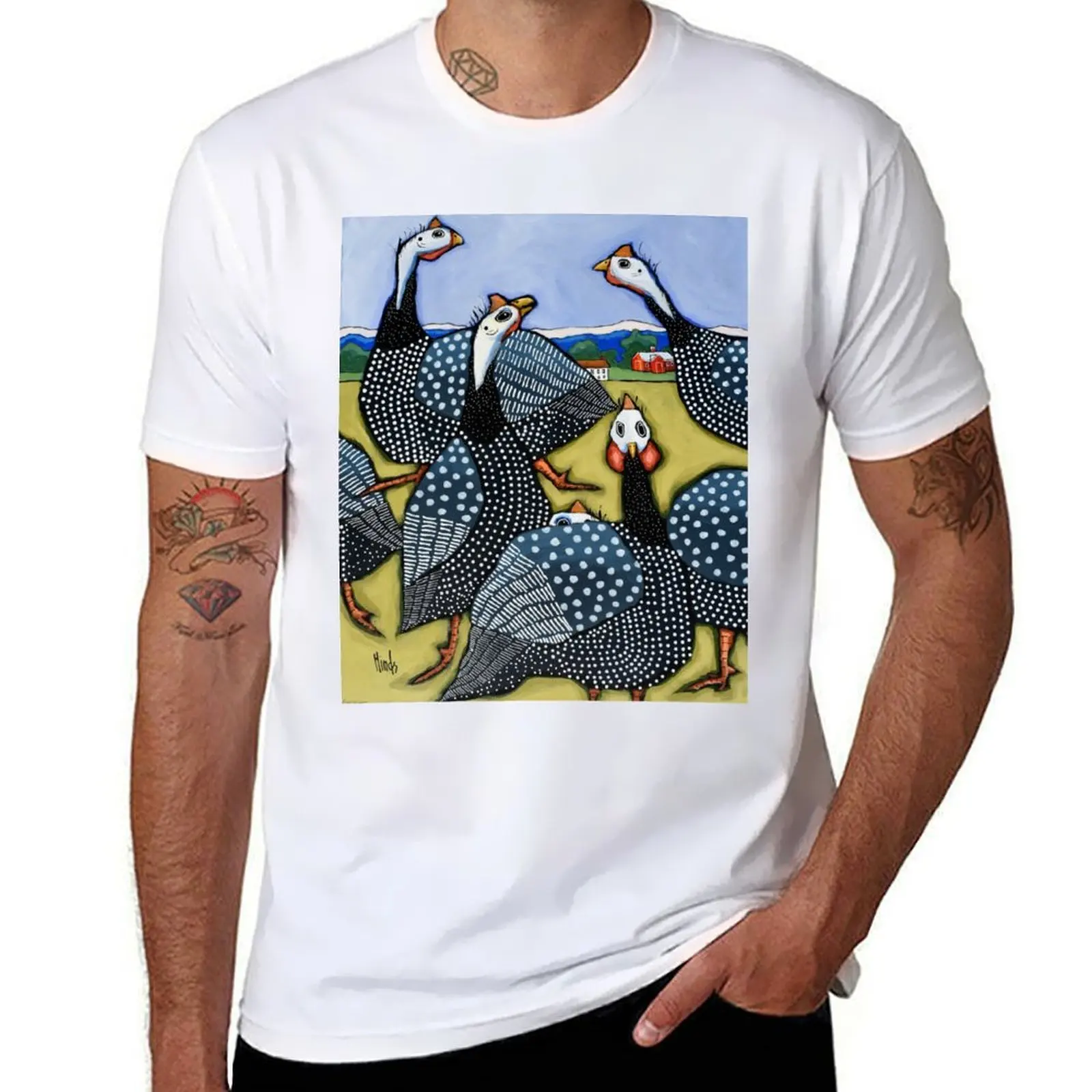 

Six Guinea Fowl T-Shirt t shirts for man cotton funny man t shirt luxury T-Shirt