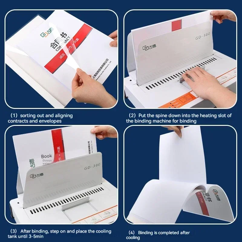 A4 hotmelt bindmachine plastic envelop cover document contract informatie bindend in een boek hotmelt bindend