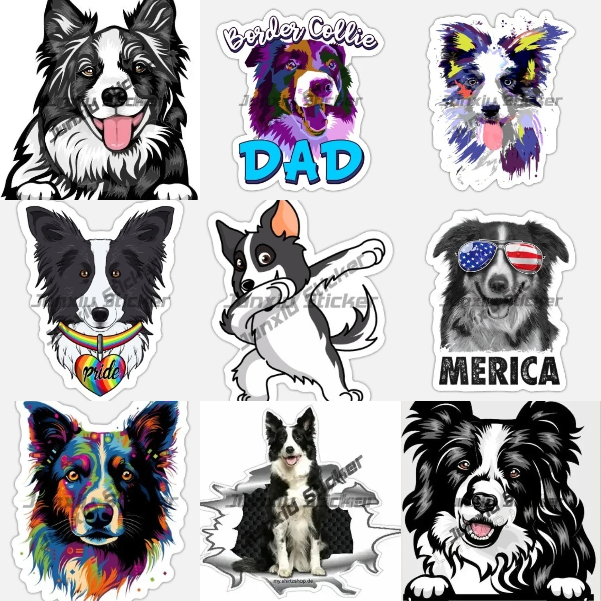 

Art Splash Border Collie Dog Owner Puppy Stickers Border Collie Inside Dogs Sticker for Bumper Bodywork Windshield Decoration