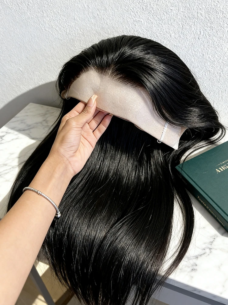 100% Echthaar, glatt, 13x4 13x6 transparente HD-Spitzenfrontperücke, brasilianisches Haar, 360°-Full-Lace-Perücke, vorgezupft, für schwarze Frauen