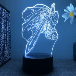 Berserk Guts assembled 3D acrylic night light movable doll anime swordsman Basque Berserk face-changing model toy table LED lamp