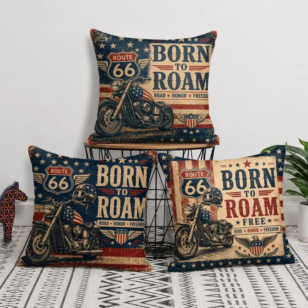 American Patriotic Freedom Cushion Cover Short Plush Soft Double-Sided Printing Pillow Case Cozy Sofa Bedroom Home Decor Gift