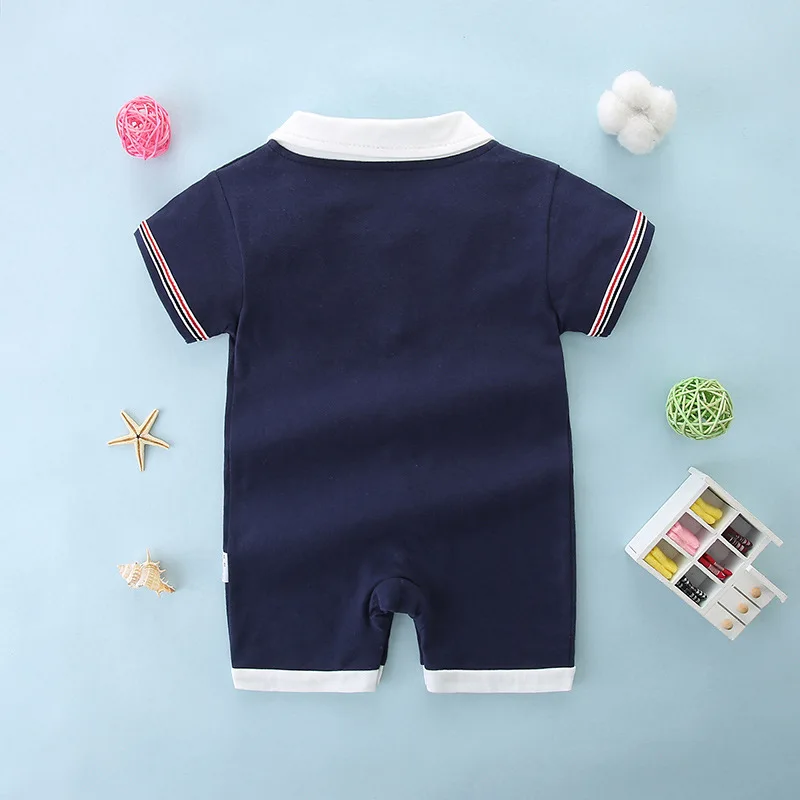 ZOETOPKID Super Cute Baby Jumpsuit Pure Cotton Newborn Style Boy's Summer Rompers Short-Sleeved Thin Going Out Suit Clothes