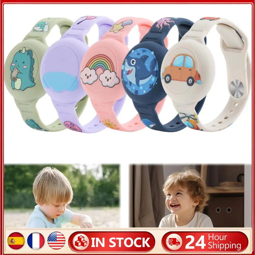 Polsino per cartoni animati Supporto per localizzatore GPS leggero in silicone per bambini per AirTag
