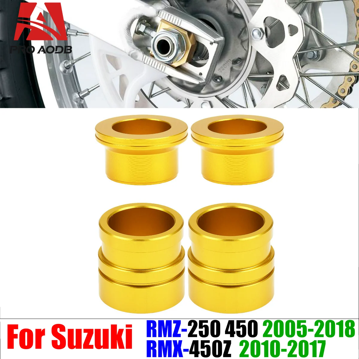 

Reliable and durable Motorcycle parts CNC Front Rear Wheel Hub Spacer For Suzuki RM Z250 Z450 RMZ250 RMZ450 RMX450Z RMX450Z