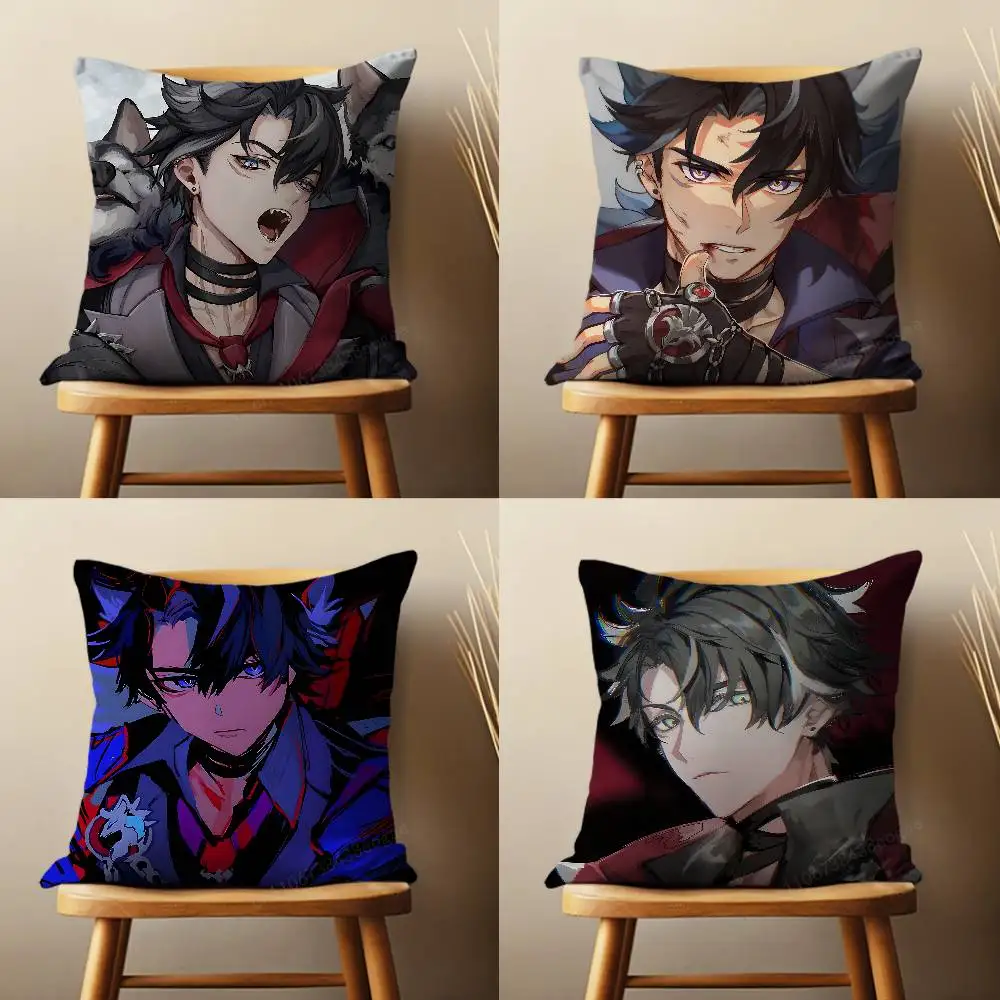 

Genshin Impact W-Wriothesley Pillow Case For Room Sofa Cushion Cover Suitable For Home Bedroom Decoration And Protector