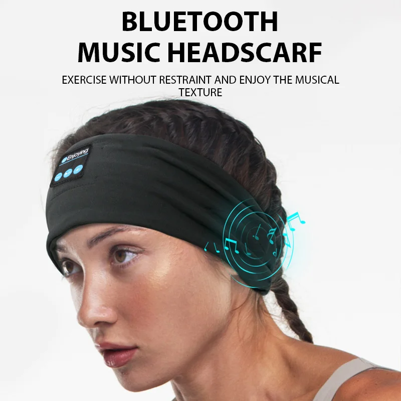 Wireless Bluetooth Headband Earphones Sports Fitness Yoga Headband Headset Elastic Soft Sleeping Smart Music Eye Mask Headphones — product photo 1 of 1
