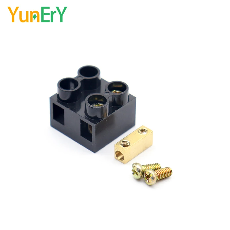 Wiring Connector JX5 Terminal Block 2/3/5/10 Holes 500V 10A 20A 60A Screw Docking Terminal Electrical Connector Brass 20-6 AWG