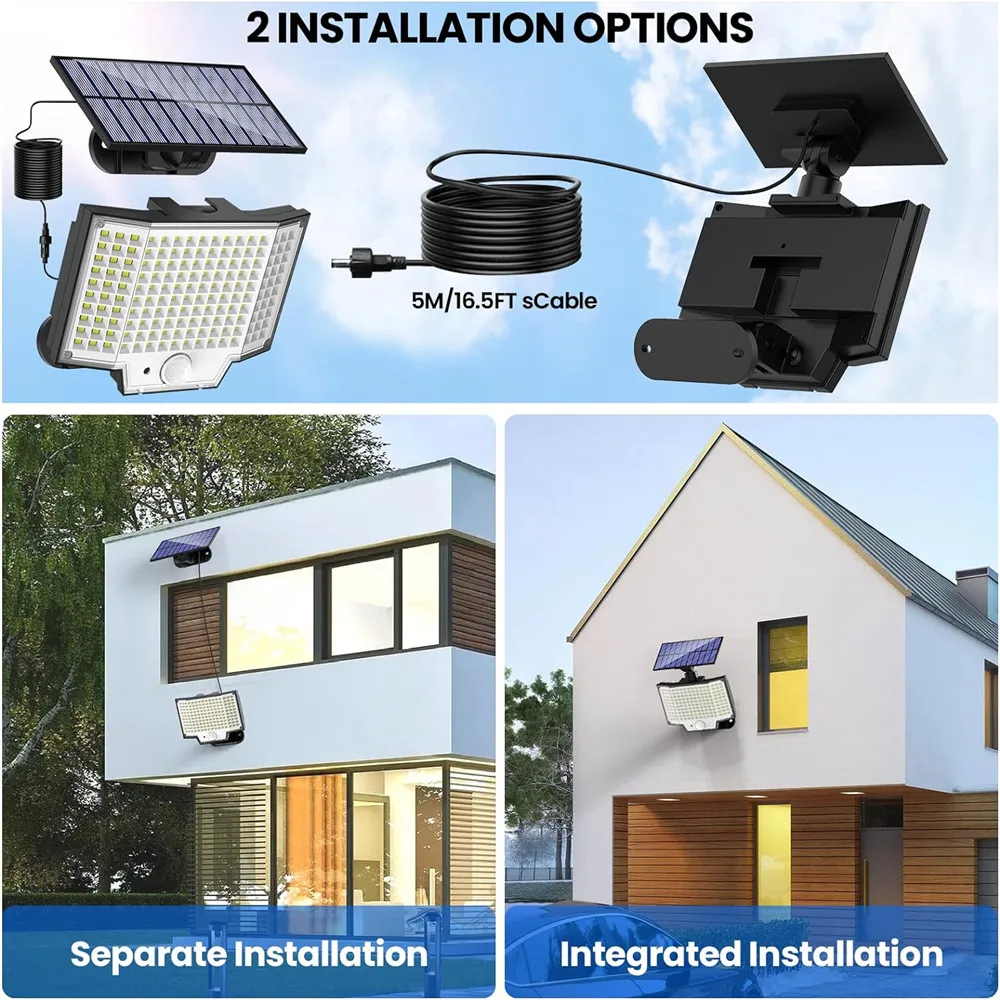 100/160/256LED Outdoor Solar Light With Motion Sensor Remote Control 3 Mode Security Lights Waterproof For Porch Patio Garage