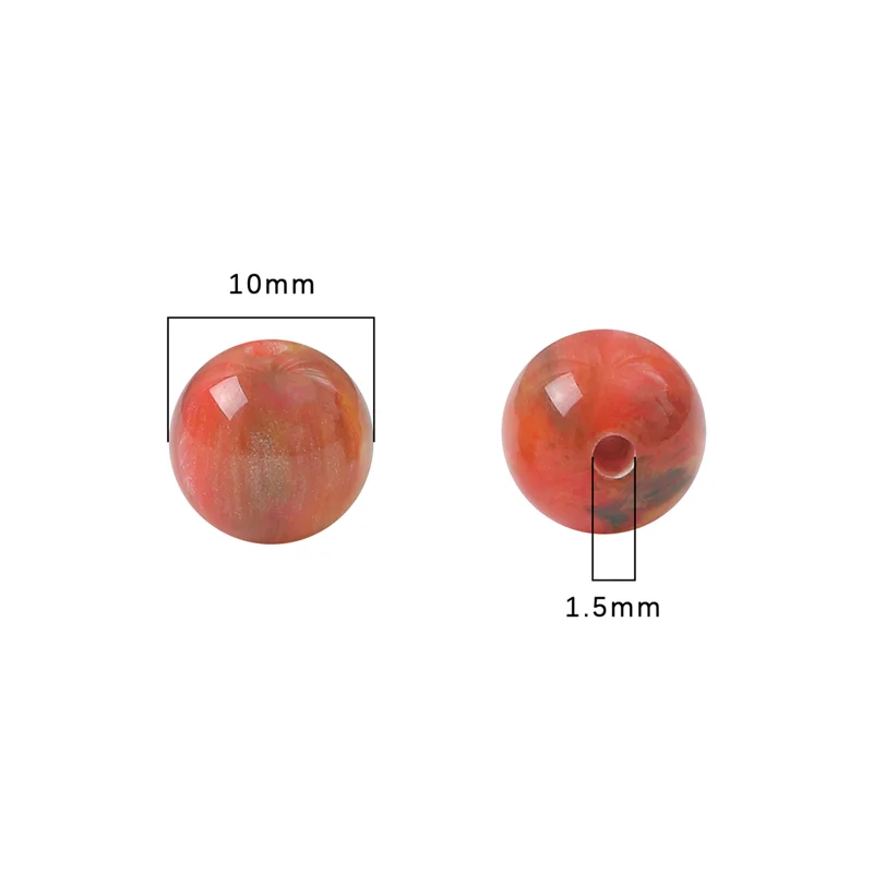 10pcs Colorful Resin Beads Starry Sky Round Bead For DIY Jewelry Necklace Bracelet Earring Handmade Making Accessories Gift 10mm