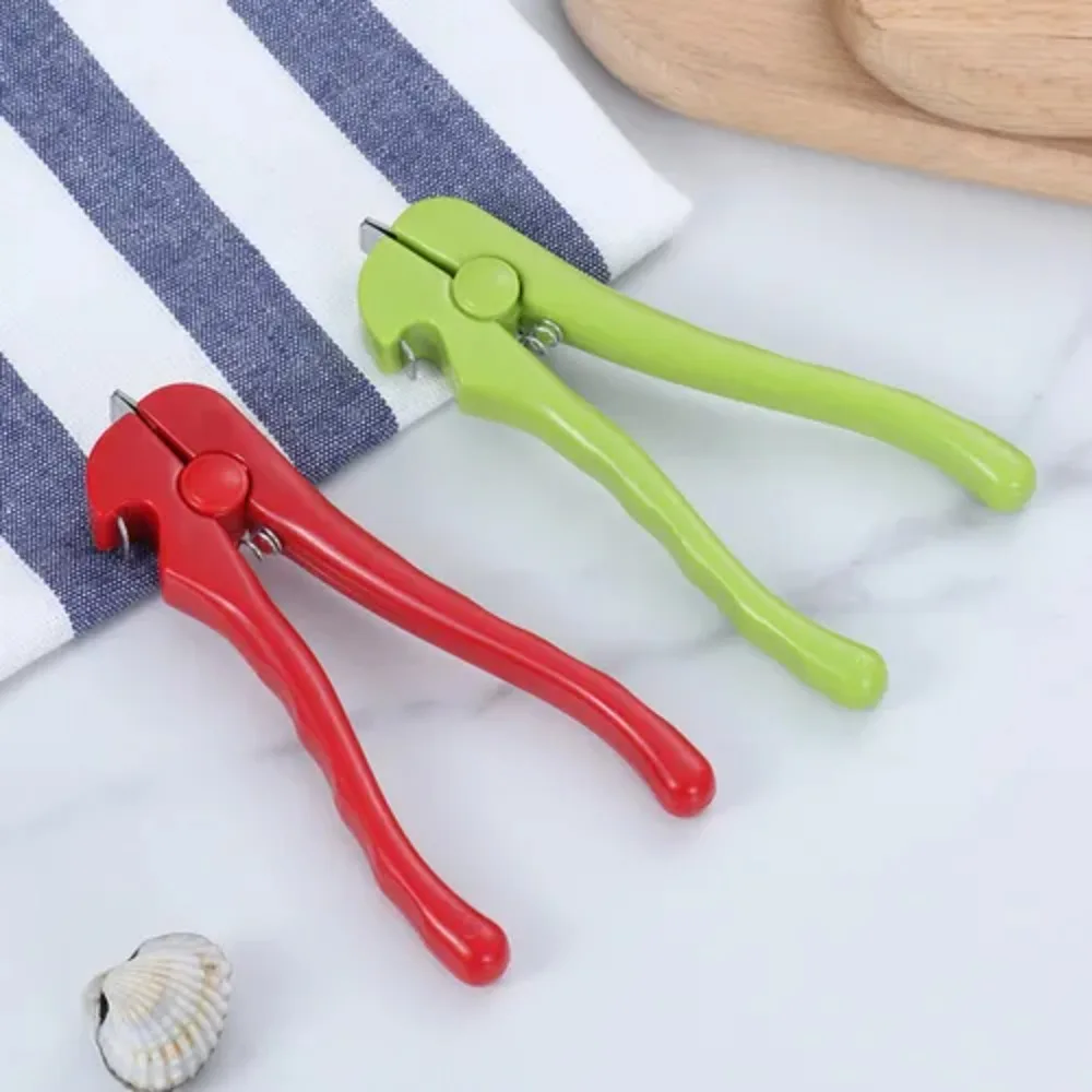 Plastic Handle Oyster Shell Opening Clamps with Bottle Opener Labor-saving Crab Oyster Scallop Opener Spring Load Professional