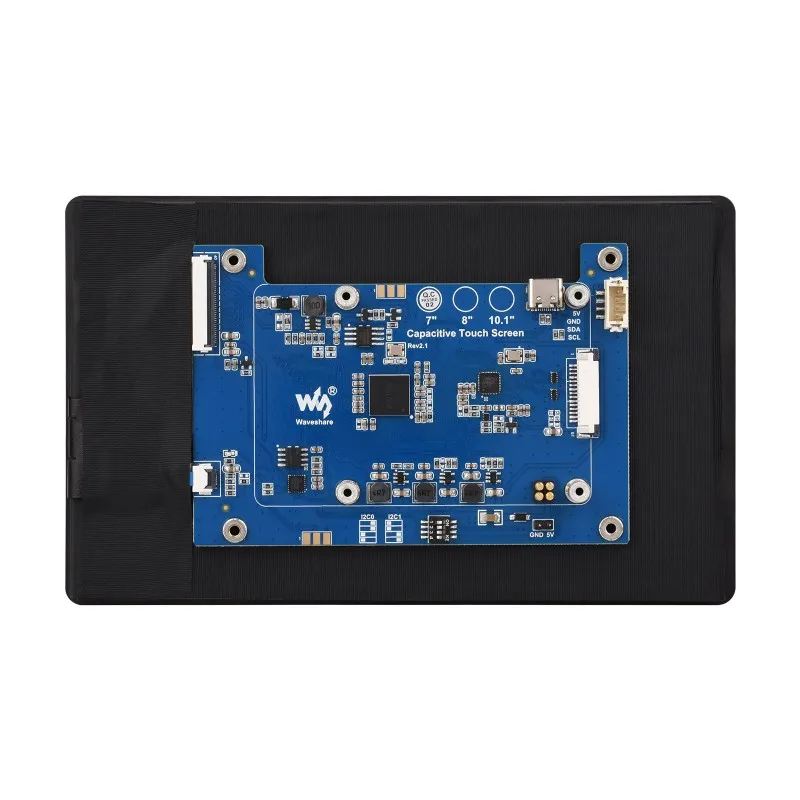 Tela de toque capacitiva DSI de 7 polegadas, 1280 × 800, IPS, painel de vidro temperado com ligação óptica, interface DSI, toque de 10 pontos