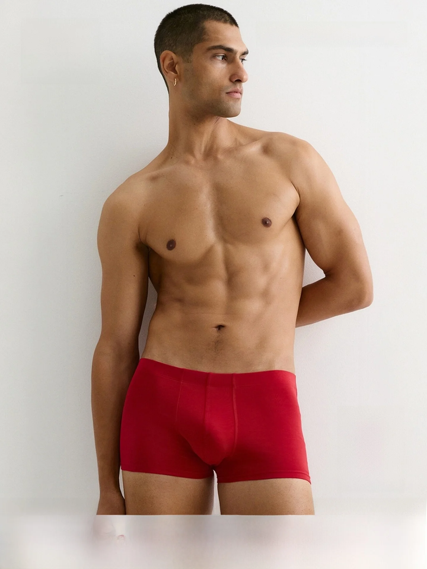 

H&M Men's Cotton Boxer Shorts 3-Pack Red New Year Lucky Year Mid-Waist Comfortable Breathable Briefs Underwear for Men