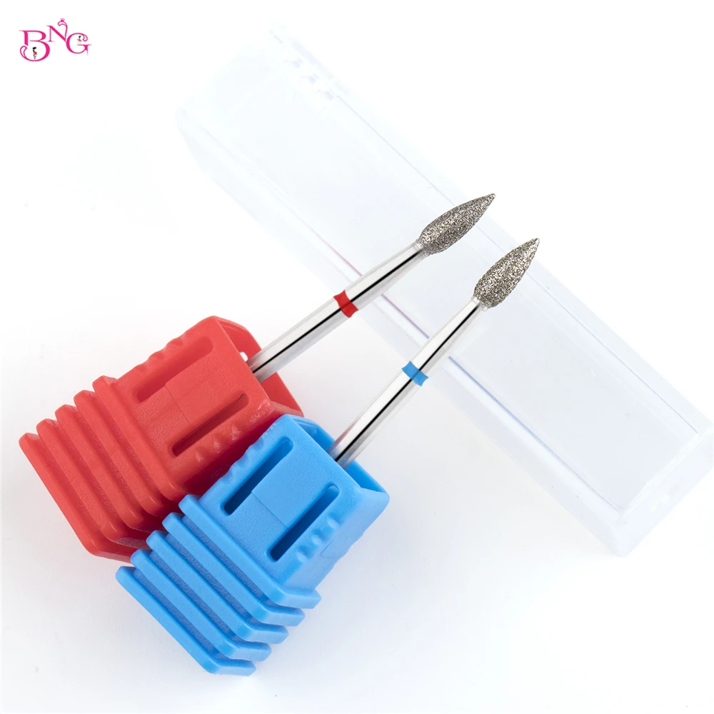 BNG Flame Cuticle Drill Bit Set 2Pcs Pro Diamond Nail Bits for Nail Salon Manicure and Pedicure Russian Electric File bits