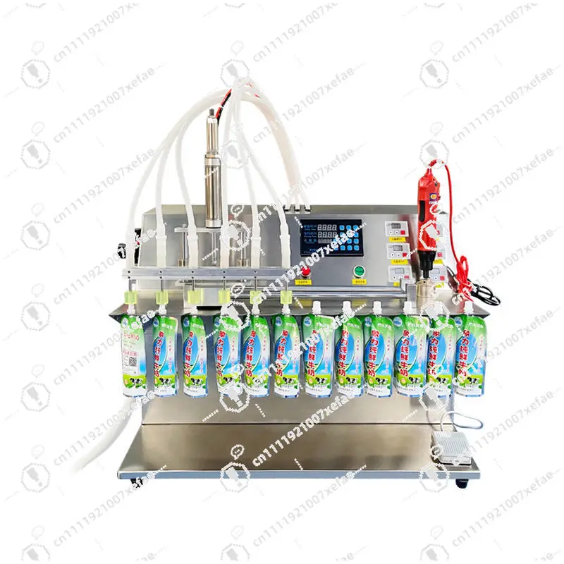 

Beverage mineral water soft drink viscous liquid semi-automatic vertical bag filling machine with PLC core components