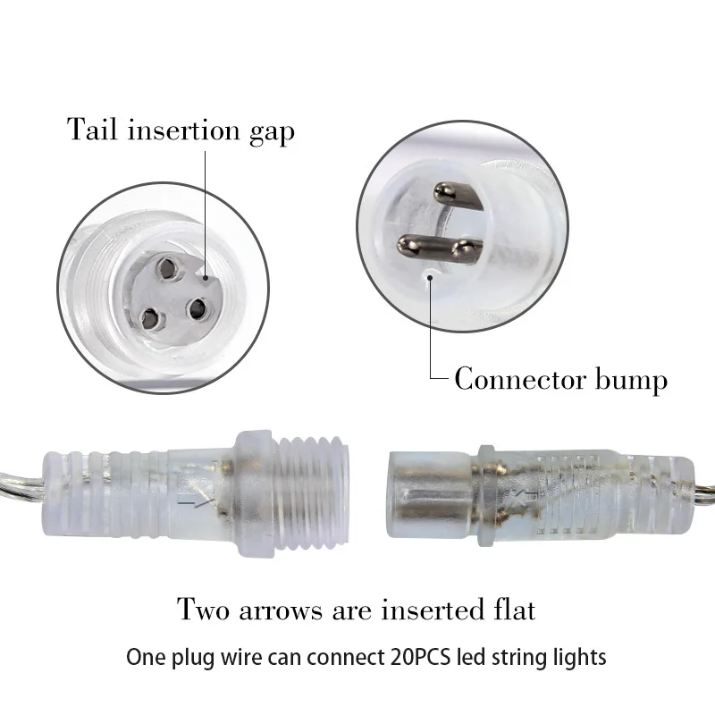 5m-40m LED glaçon rideau chaîne lumières guirlande de noël tombant 0.3m-0.5m extérieur jardin rue cour mariage éclairage décoratif