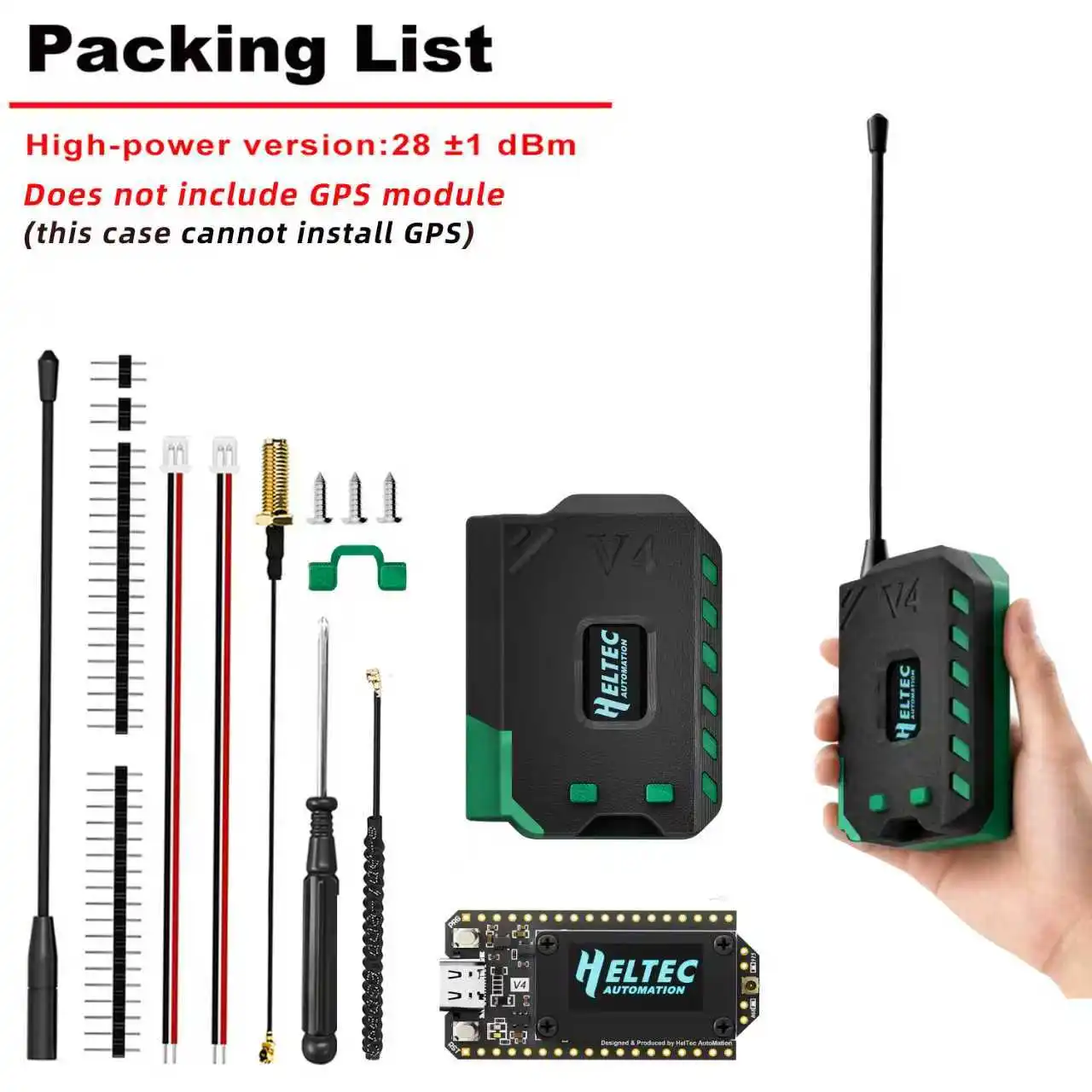 Heltec V4 Meshtastic WiFi LoRa 32 Dev-Board Case Set Zachte antenne ESP32 SX1262 Zonne-energie BLE Laag vermogen