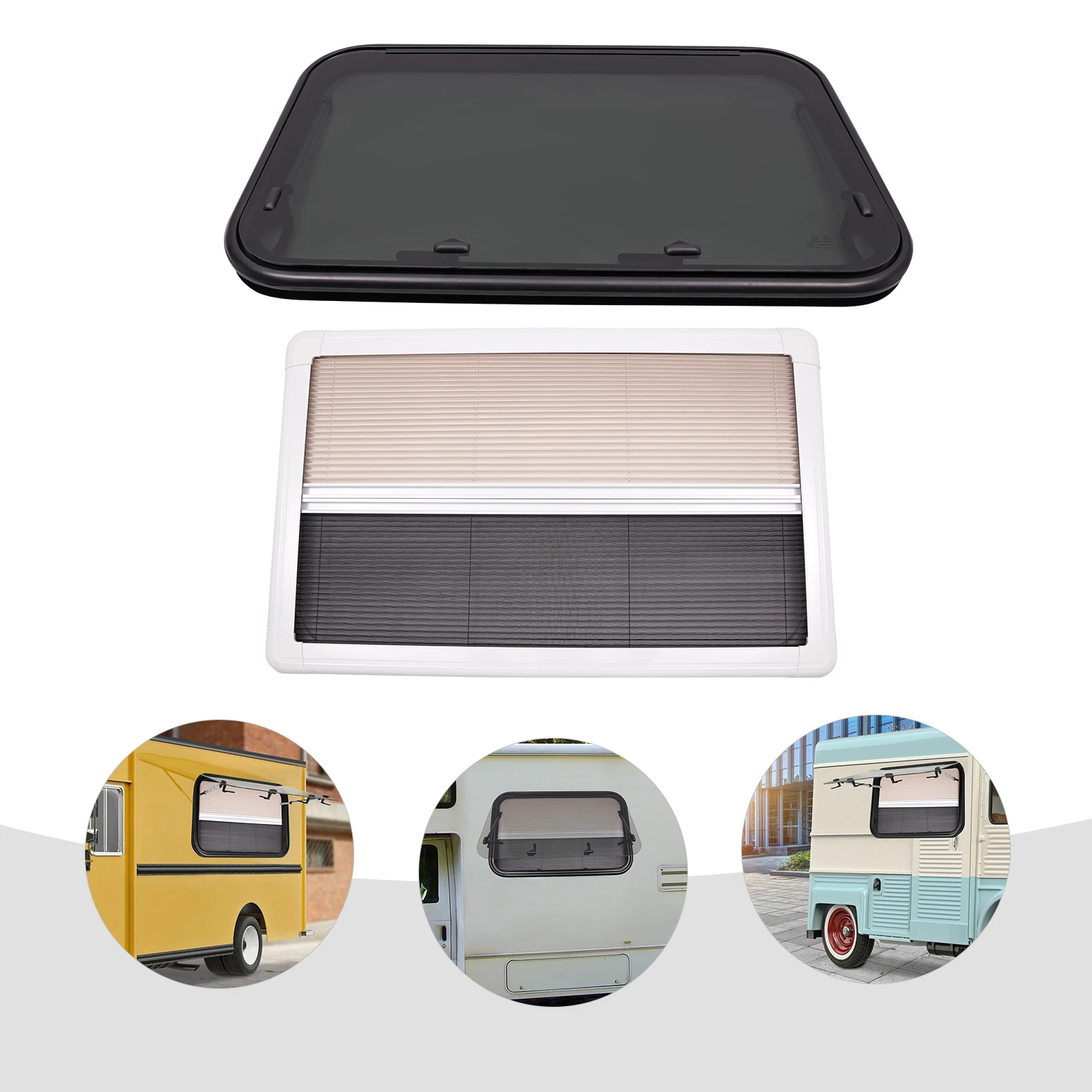 

90 × 55 см RV Caravan Camper Van Push Out Window с защитой от насекомых экраном для прицепов, пикапов, конверсионных фургонов, настенная посадка 30 мм