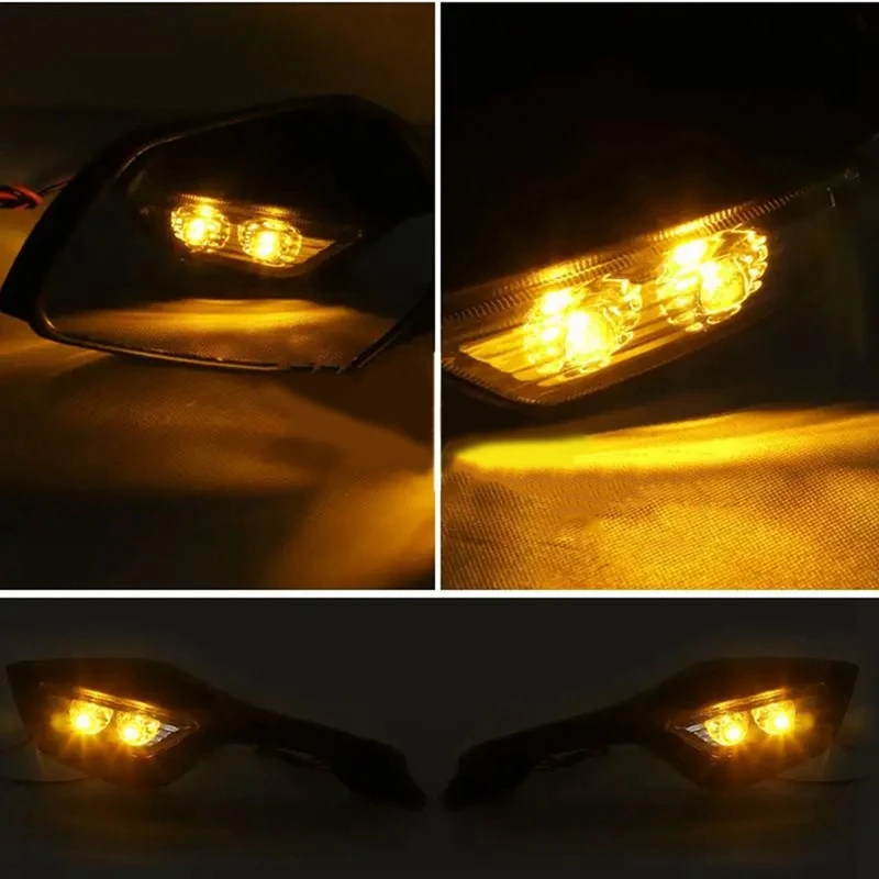 Motorcycle Rearview Mirrors With LED Turn Signals Lights For Kawasaki Ninja ZX-10R ZX10R ZX 10R 2011-2015 Replacement