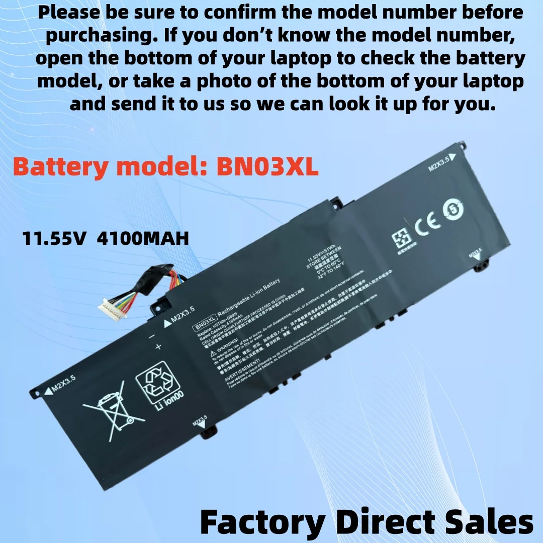 

Newly designed battery specifically for HP TPN-C145/C147/C149/W154 13-ay0056AU BN03XL notebook computer