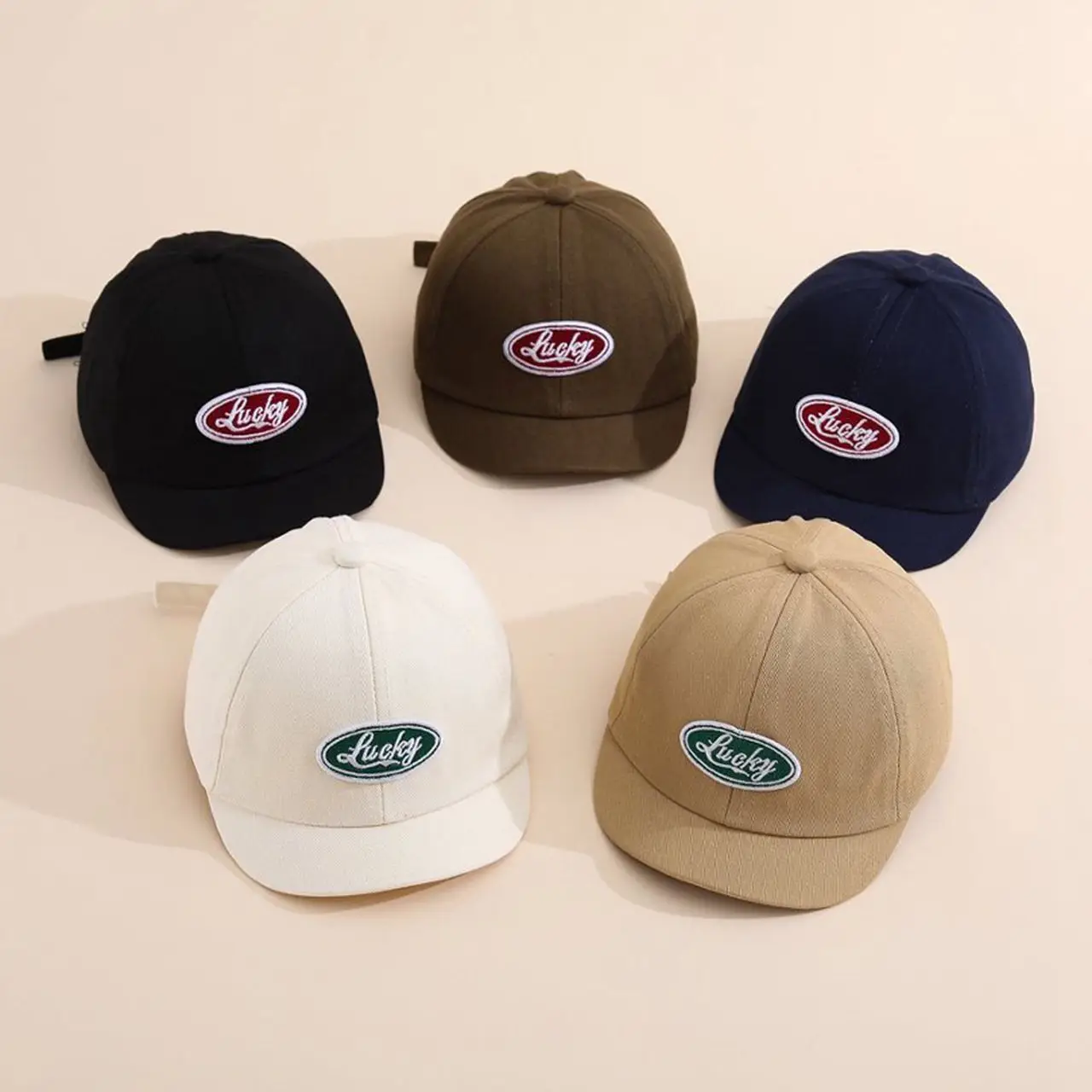 

Letter Label Baby Baseball Cap Summer Short Brim Sun Hat for Toddler Boy Girls Solid Color Sunscreen Peaked Caps