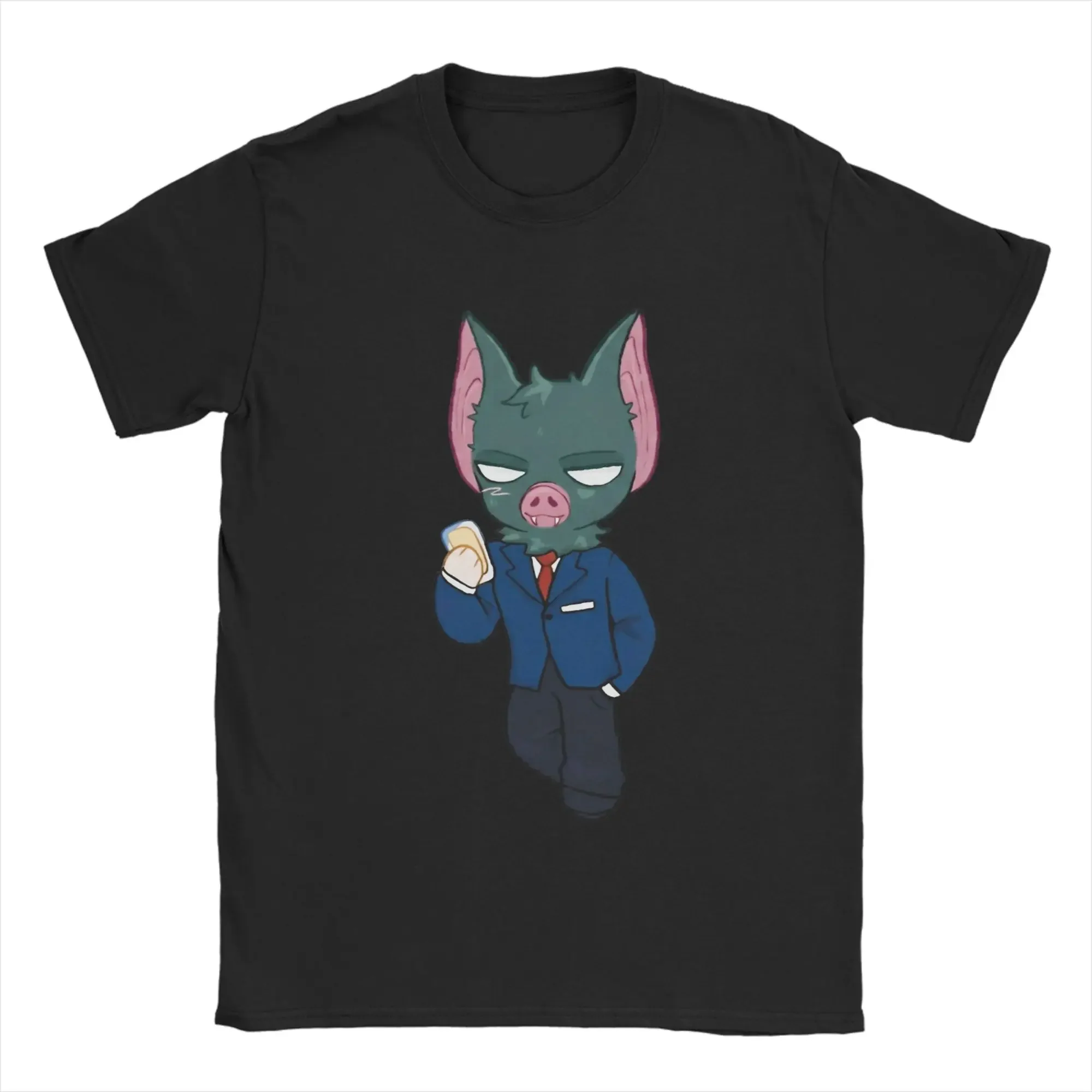 

Bat Character Business Man Graphic Tee Cotton Crewneck Short Sleeve T-Shirt Casual