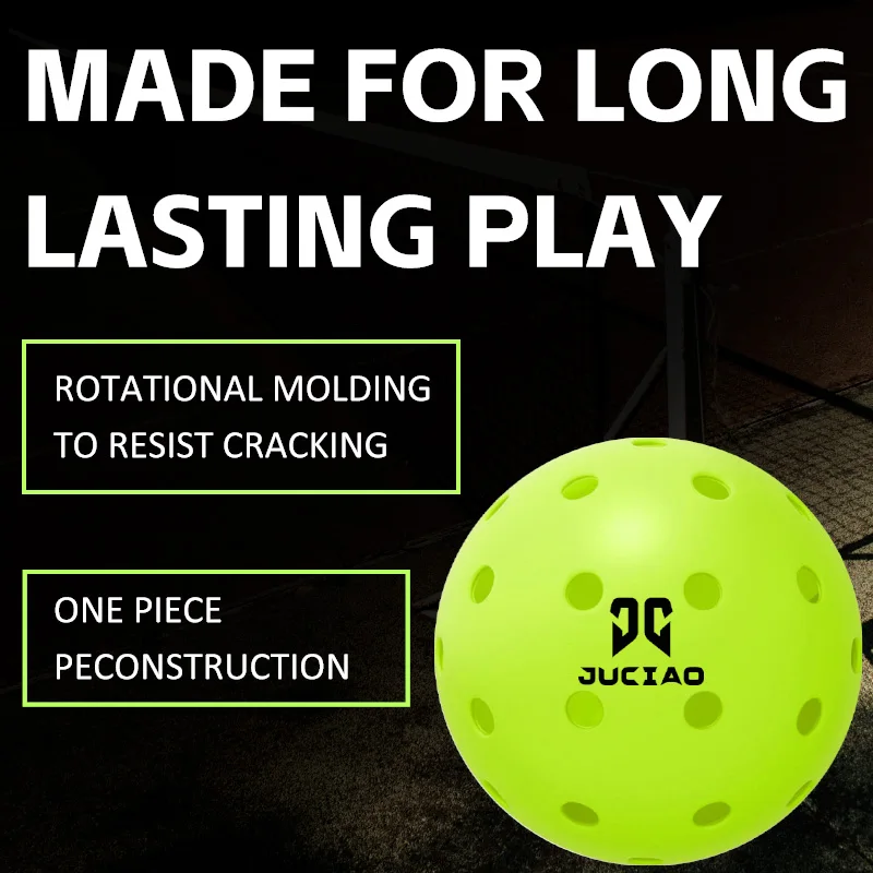 Juciao Competition Ball 40 Hole Outdoor Pickleball Balls Lime Green Pickleballs High Bounce True Flight, Durable