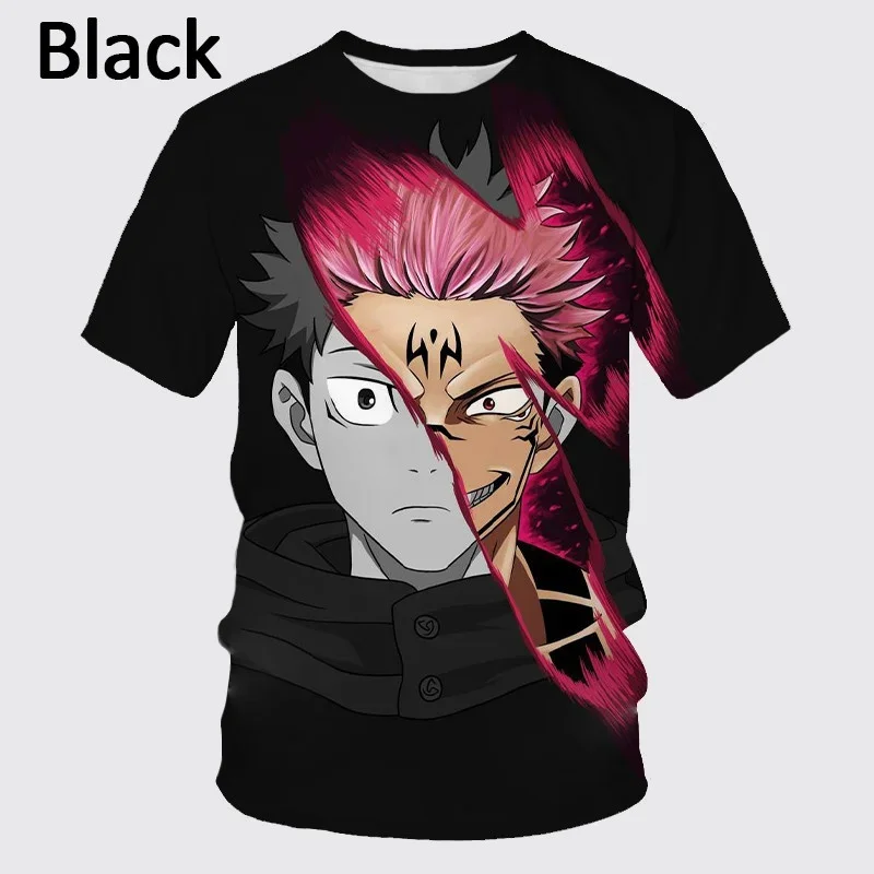 Summer New  Anime Jujutsu Kaisen 3D Printing T-shirt Men's Personality Hip-hop Short-sleeved Unisex Casual Round Neck Tops