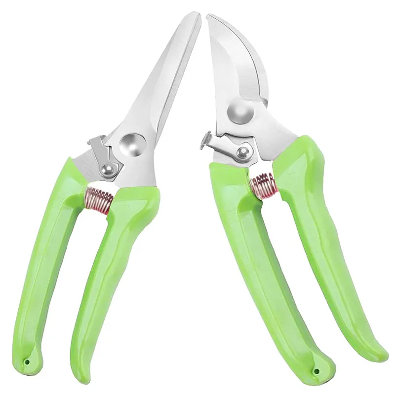 

2PCS Garden Shears Scissors Set Gardening Tools Cutting Florist Floral Thorn Rose Branch Hedge and Fruit Handheld Pruner Shears