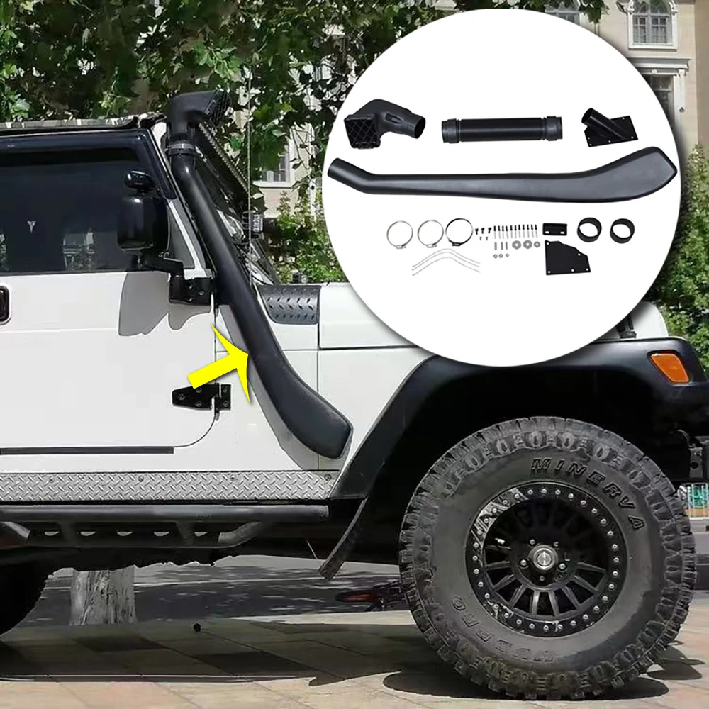 T002 Air Intake Snorkel Kit for Jeep Wrangler TJ 1997-2006 Air Ram Intake System Wading Breath Hose Pipe Exterior Accessories