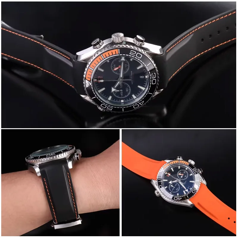 Silicone Rubber Strap For Omega Seamaster 300 Speedmast Deployant Folding buckle Watchband Men's Watch Accessorie 20mm 21mm 22mm