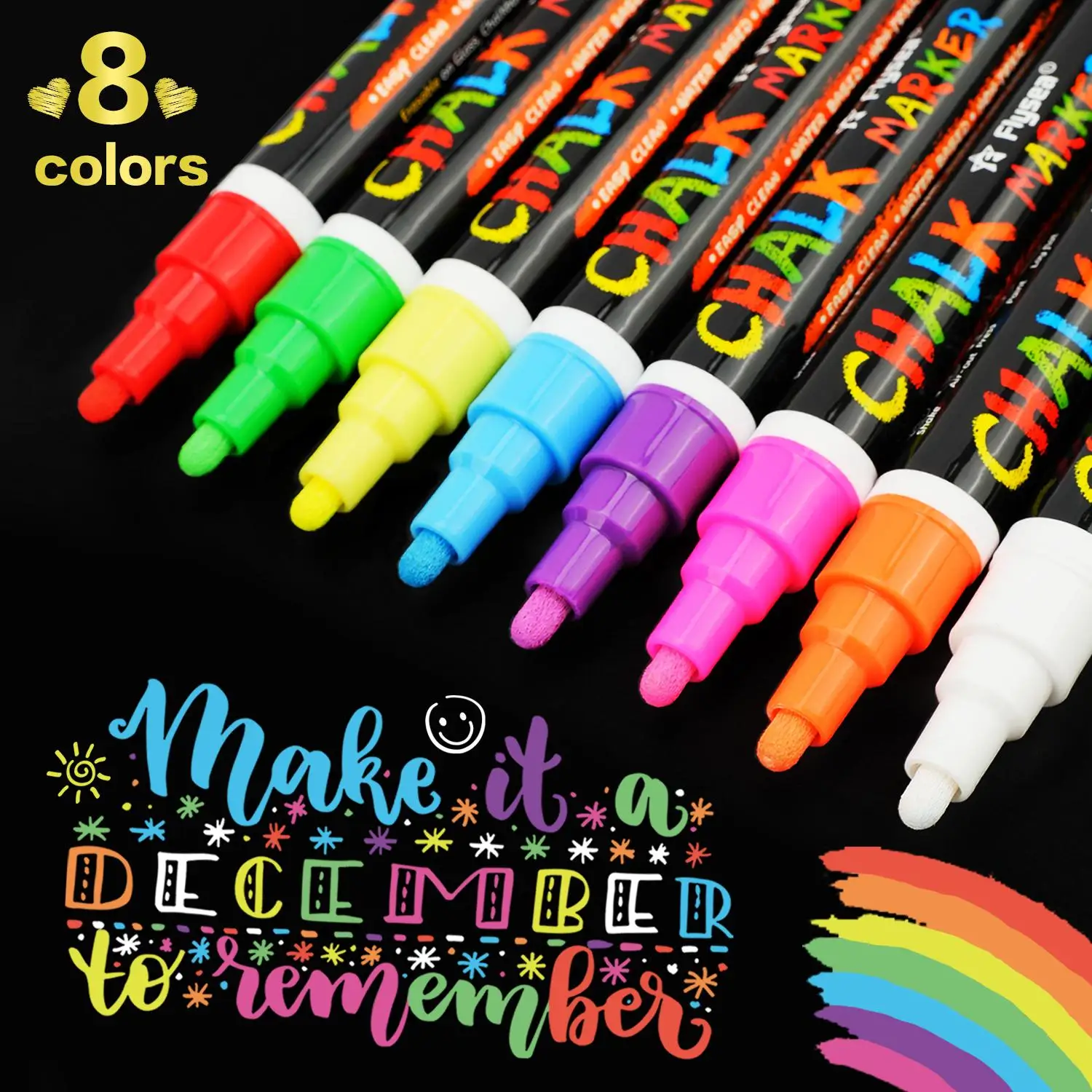 8Pcs/Set Liquid Chalk Marker Pens Erasable Multi-Color Highlighter Led Writing Board Glass Window Art 8 Kinds of Colors Marker Pens