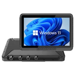 Tablet PC resistente al agua, Tablet resistente al RT-CI10J con Windows 11, Terminal montada en carretilla elevadora de 10,1 pulgadas, Intel N5100, 4GB de RAM, 4G LTE, CAN BUS, LAN, CVBS