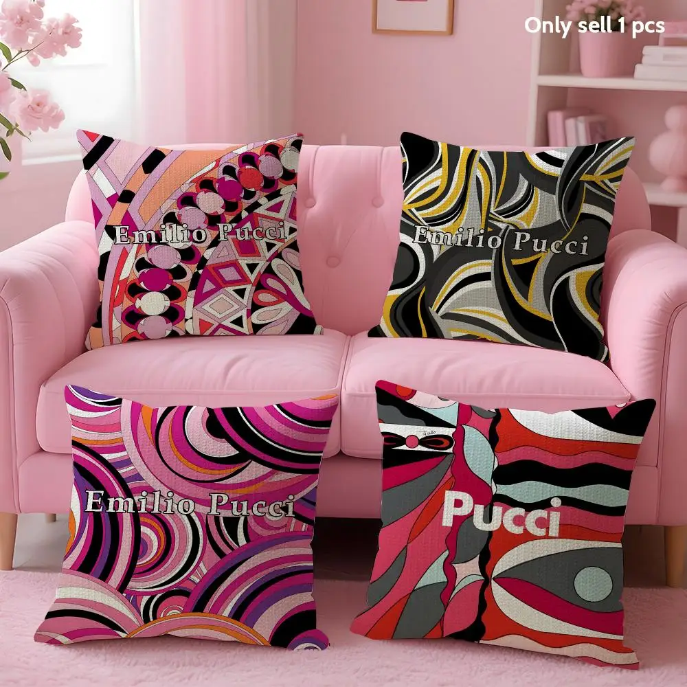 Fashion E-Emilio Logo Puccis Cushion Cover Decorative Linen Throw Pillow Case Soft For Bed Sofa Car Home Decor